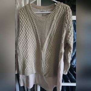 Simply Couture Cream Cable Knit Sweater